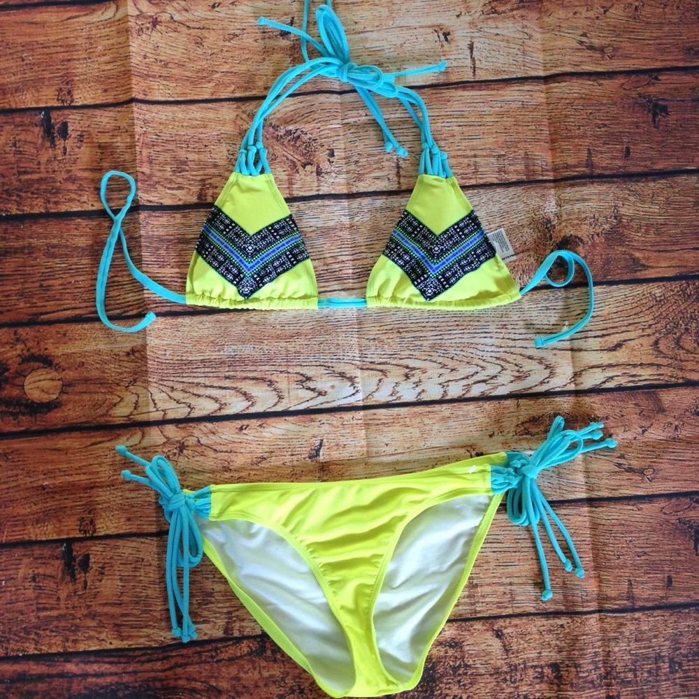 O’rageous String Bikini Swimsuit Size Large New - image 1